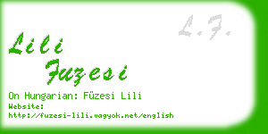 lili fuzesi business card